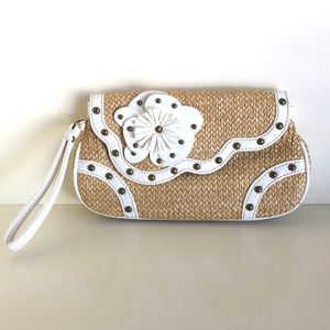 Limited Edition Straw w/ cream accents Wristlet